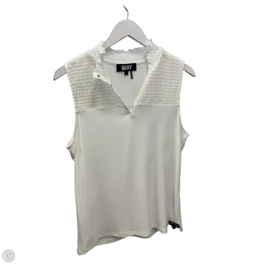 Top Sleeveless By Dkny In White, Size: M