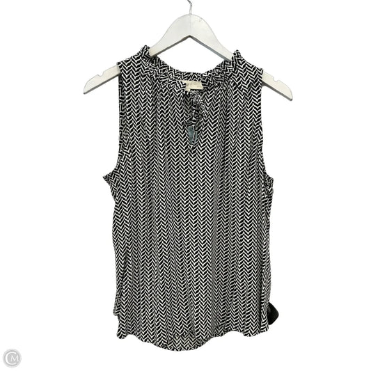 Top Sleeveless By Loft In Black & White, Size: Lp