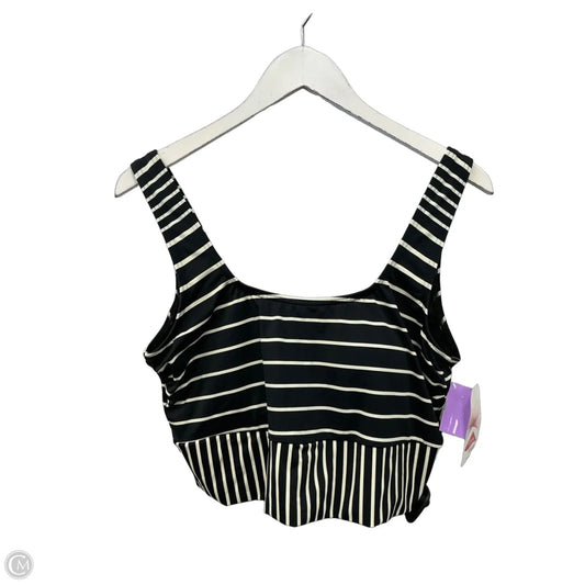 Swimsuit 2pc By Lands End In Black & Cream, Size: L