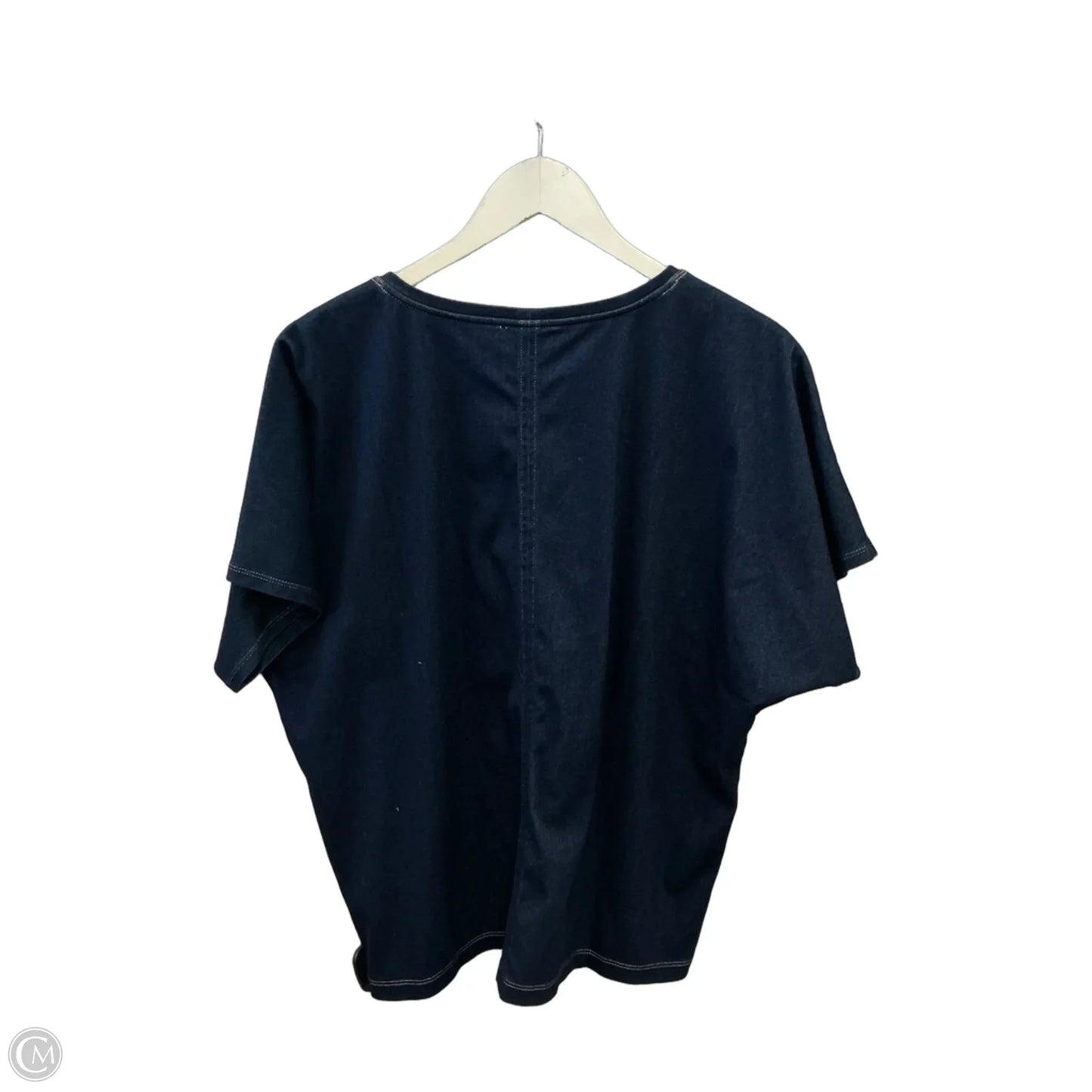 Top Short Sleeve By Chicos In Blue Denim, Size: L
