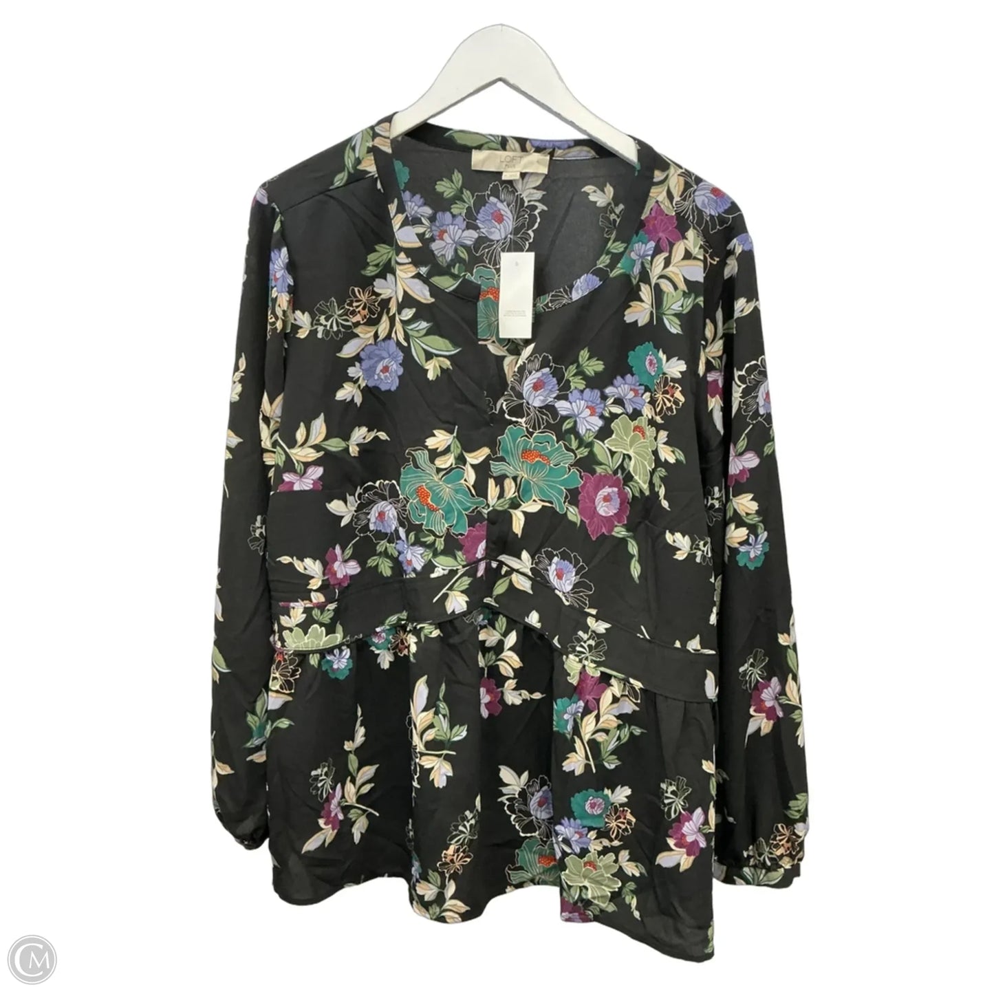 Top Long Sleeve By Loft In Black, Size: 1x