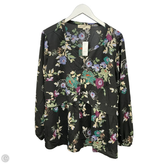 Top Long Sleeve By Loft In Black, Size: 1x