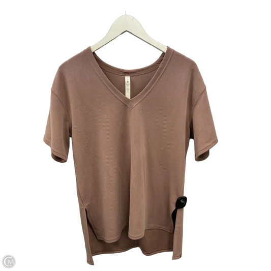 Athletic Top Short Sleeve By Lululemon In Mauve, Size: S