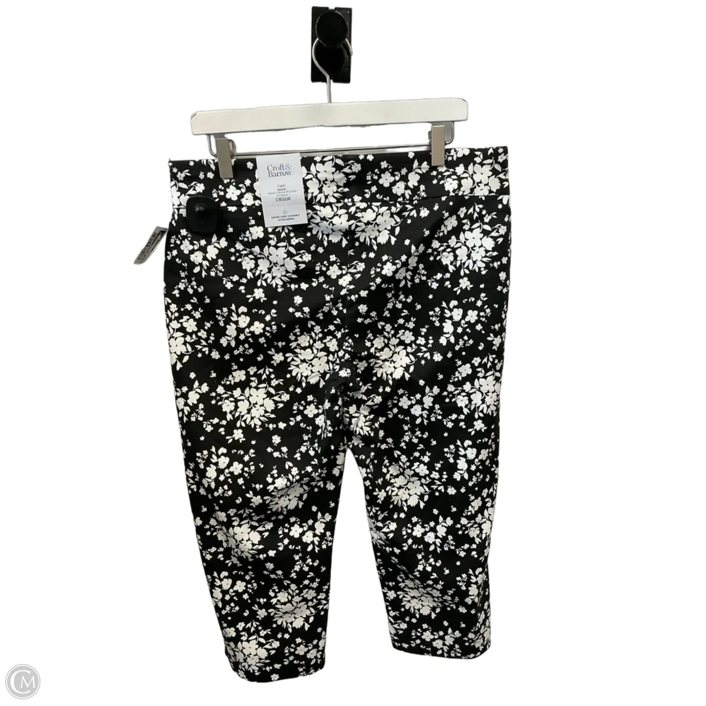 Capris By Croft And Barrow In Black & White, Size: 12
