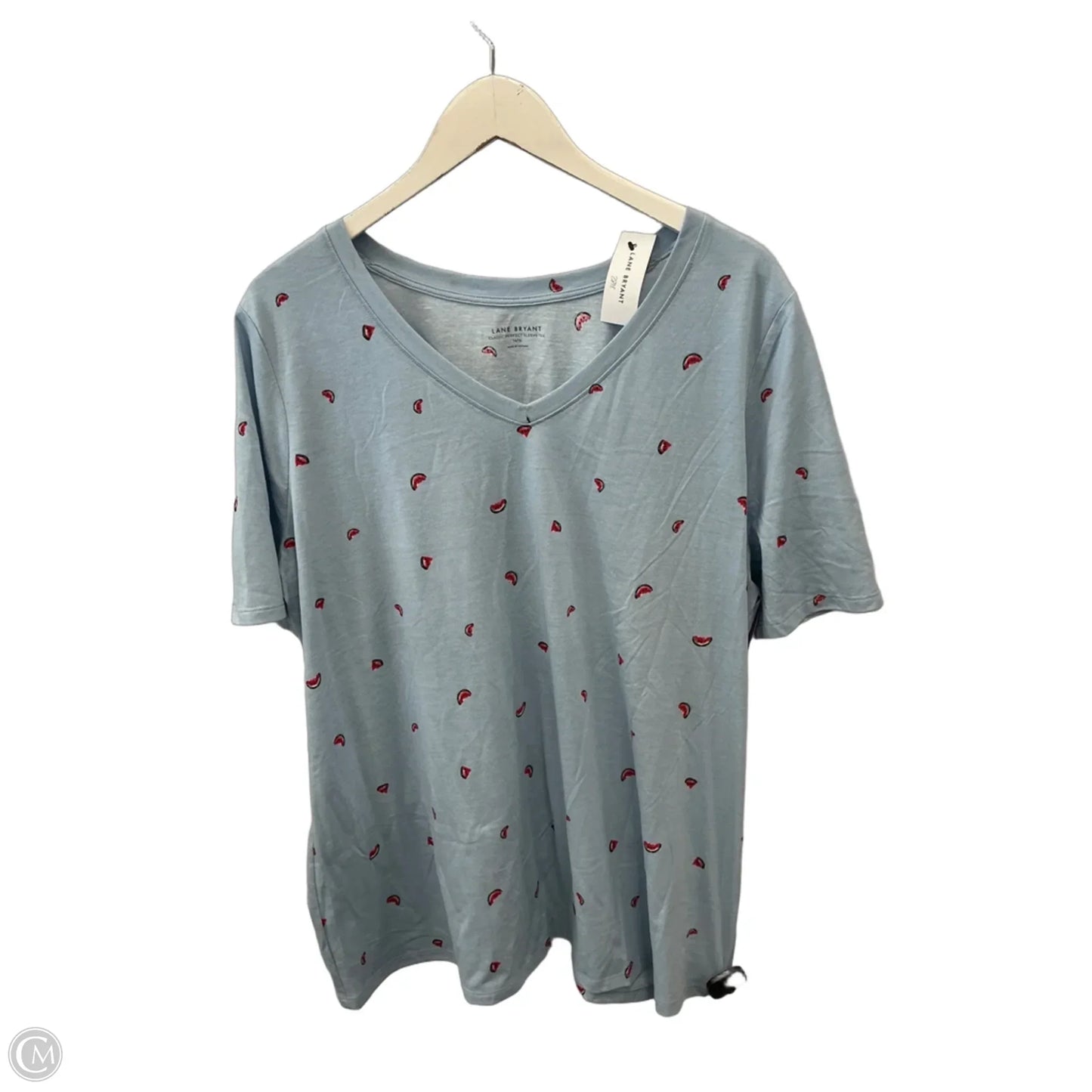 Top Short Sleeve By Lane Bryant In Blue, Size: Xl