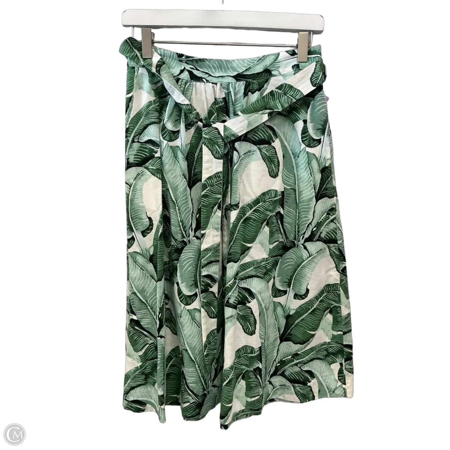 Skirt Midi By Talbots In Green & White, Size: 6p