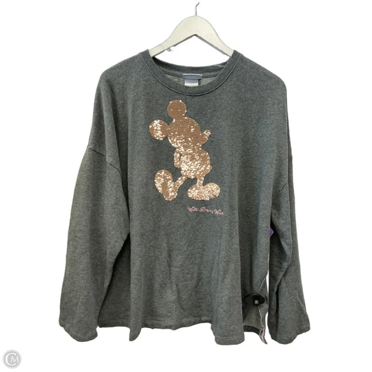 Sweatshirt Crewneck By Disney In Grey, Size: Xl