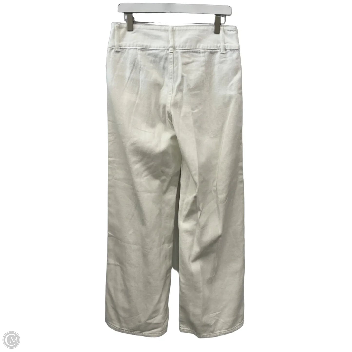 Jeans Wide Leg By Cider In White Denim, Size: 8