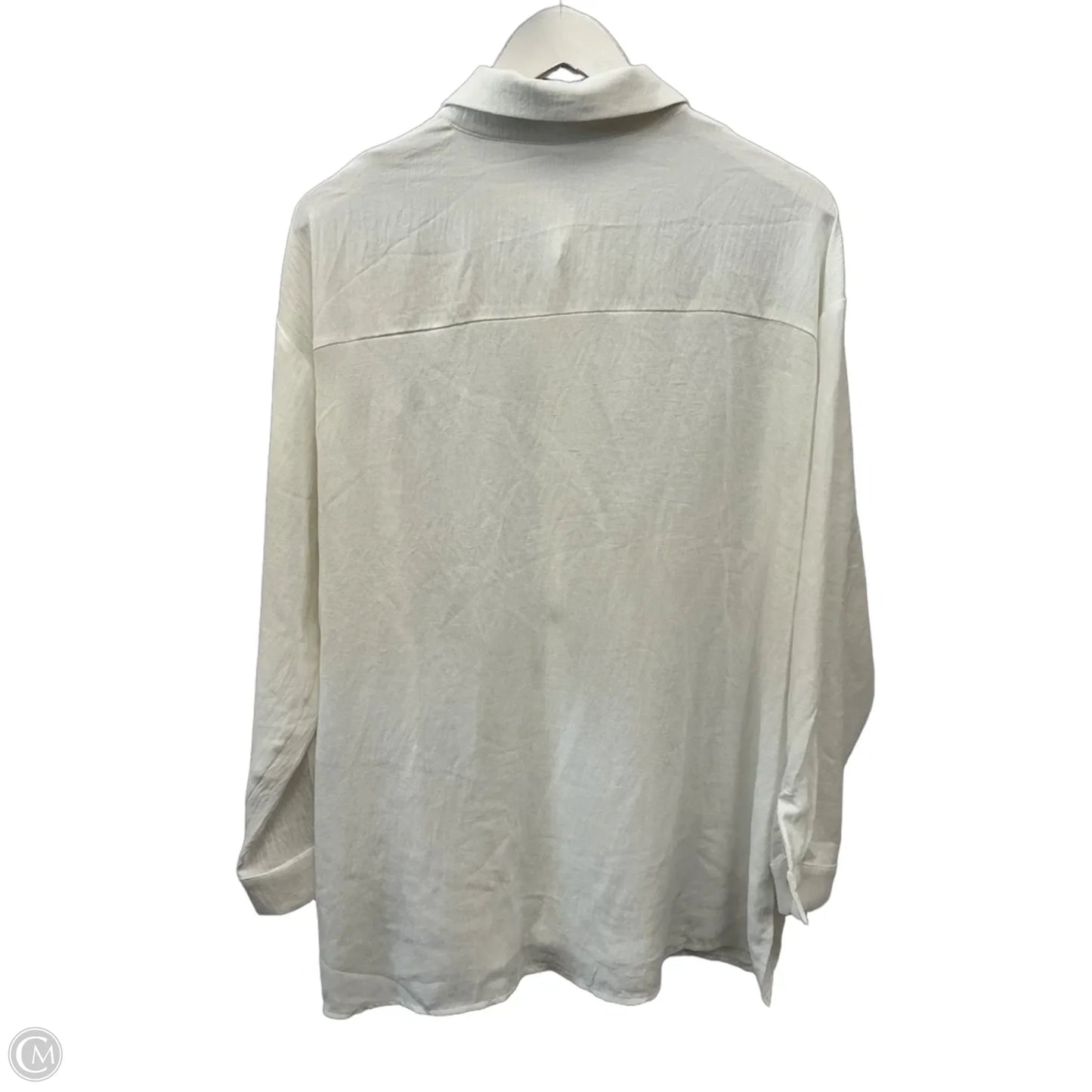 Top Long Sleeve By Clothes Mentor In White, Size: M
