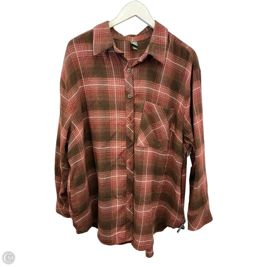 Top Long Sleeve By Wild Fable In Brown, Size: Xxl