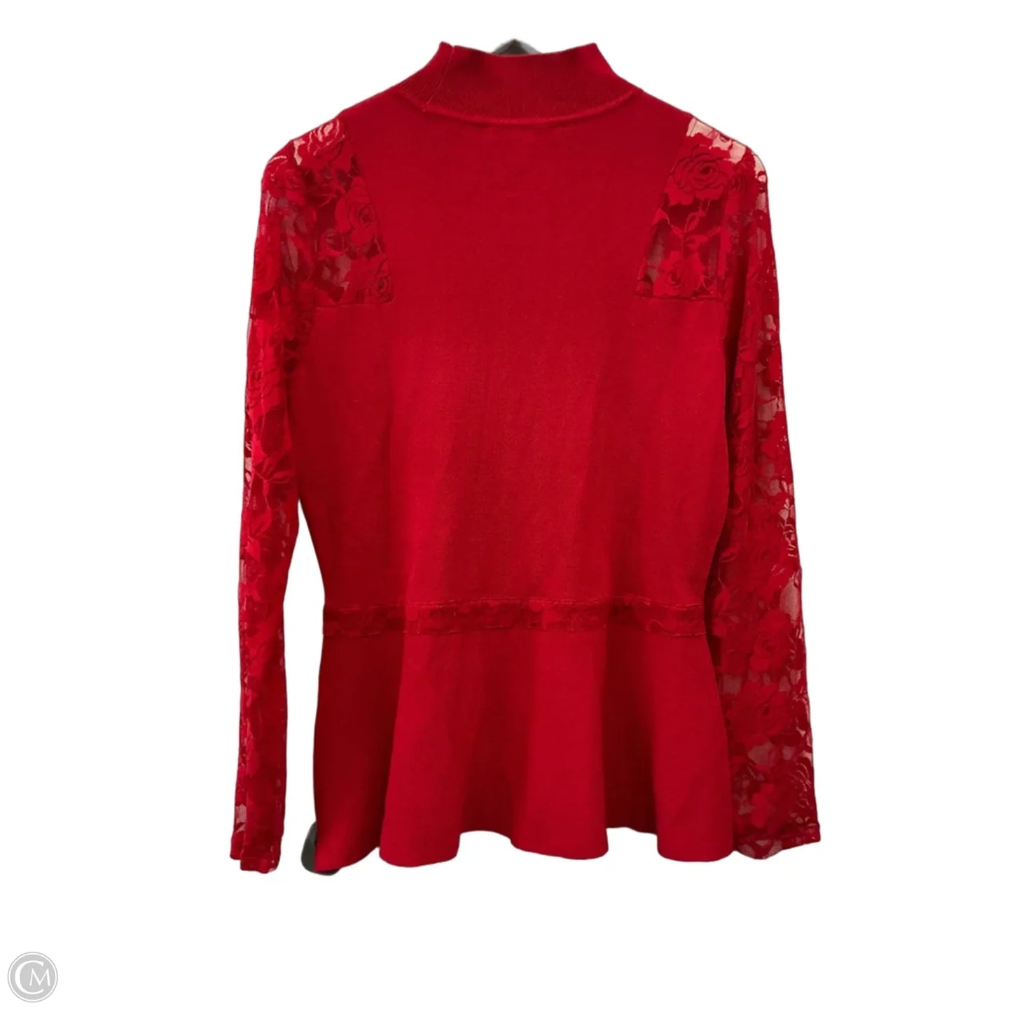 Top Long Sleeve By Inc In Red, Size: L