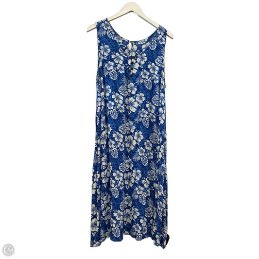 Dress Casual Midi By Kaktus In Blue & White, Size: Xl