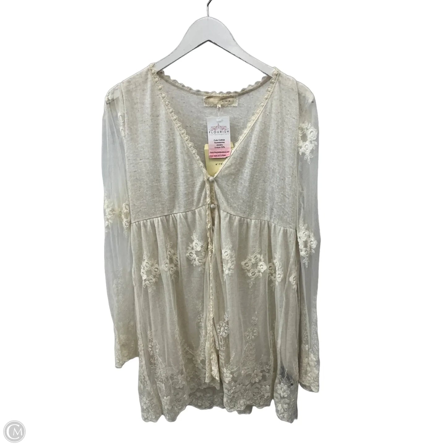 Cardigan By Areve In Cream, Size: L