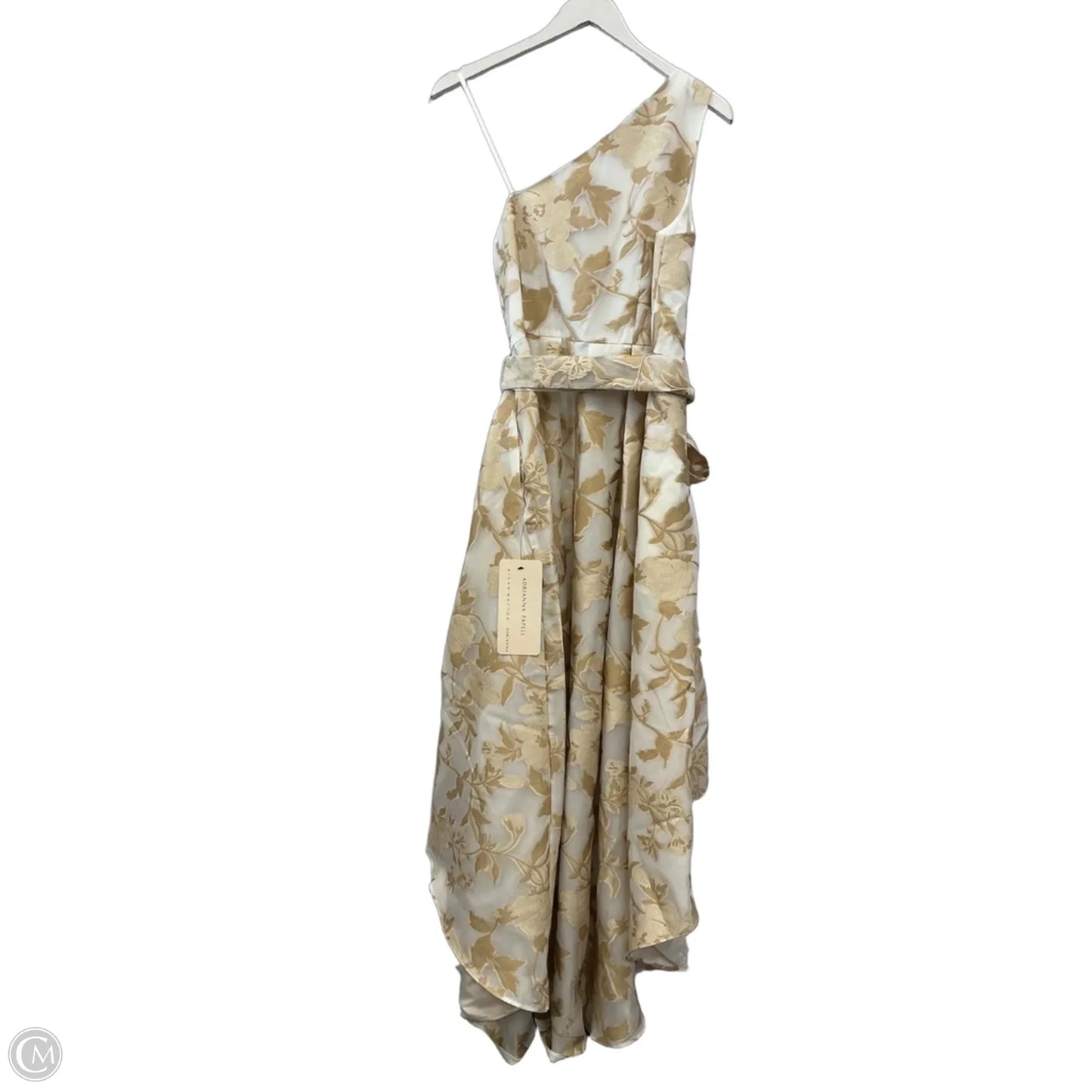 Dress Party Long By Adrianna Papell In Tan & White, Size: M