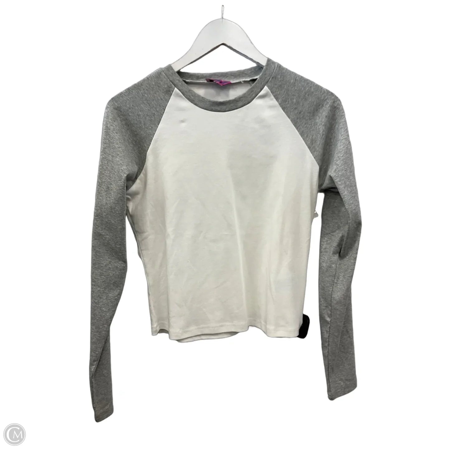 Top Long Sleeve By Edikted In Grey & White, Size: S