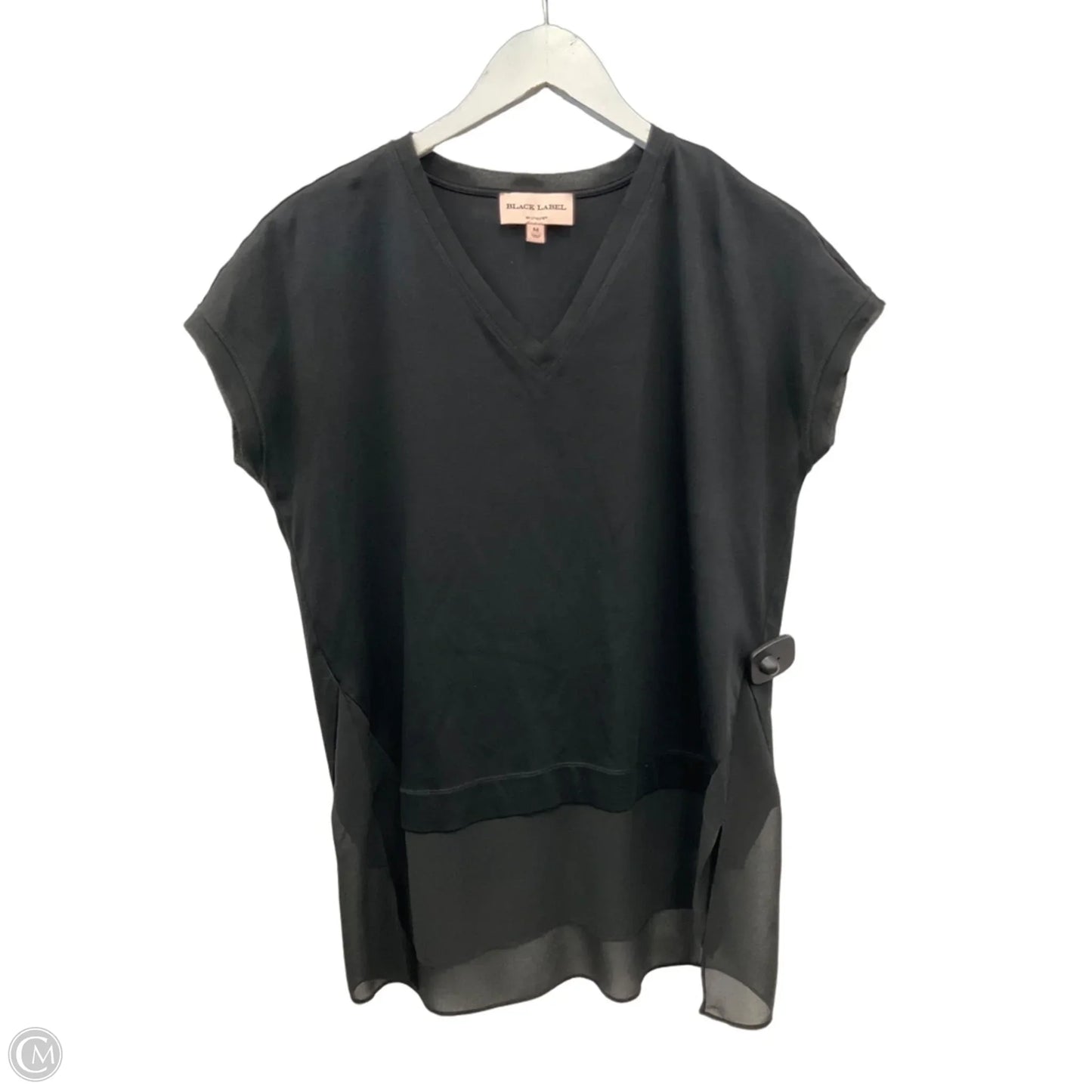 Top Short Sleeve By Black Label In Black, Size: M