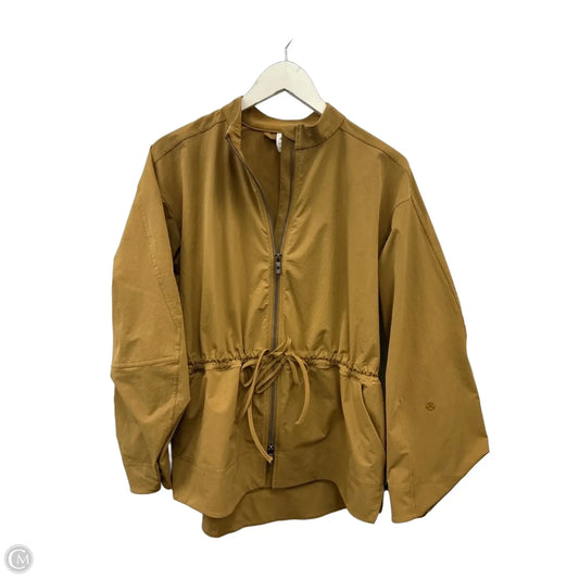 Athletic Jacket By Lululemon In Gold, Size: Xs