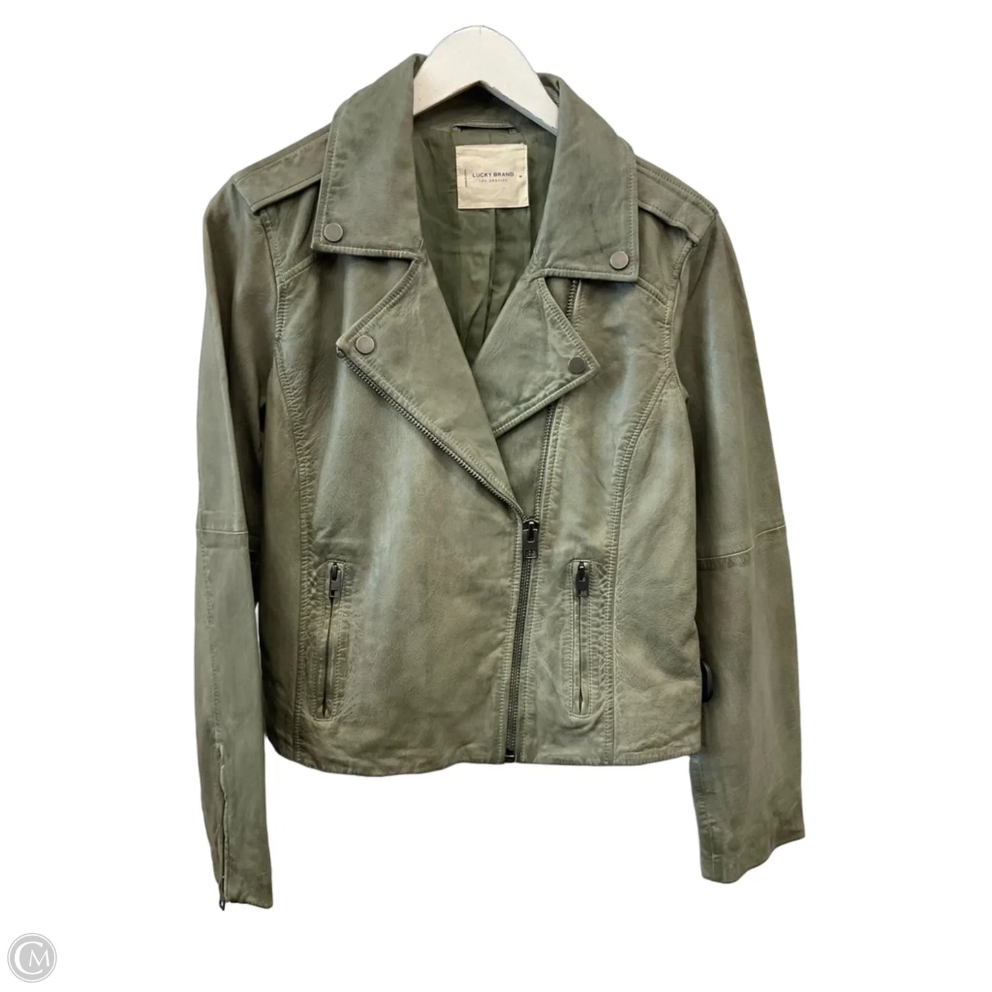 Jacket Moto By Lucky Brand In Green, Size: M