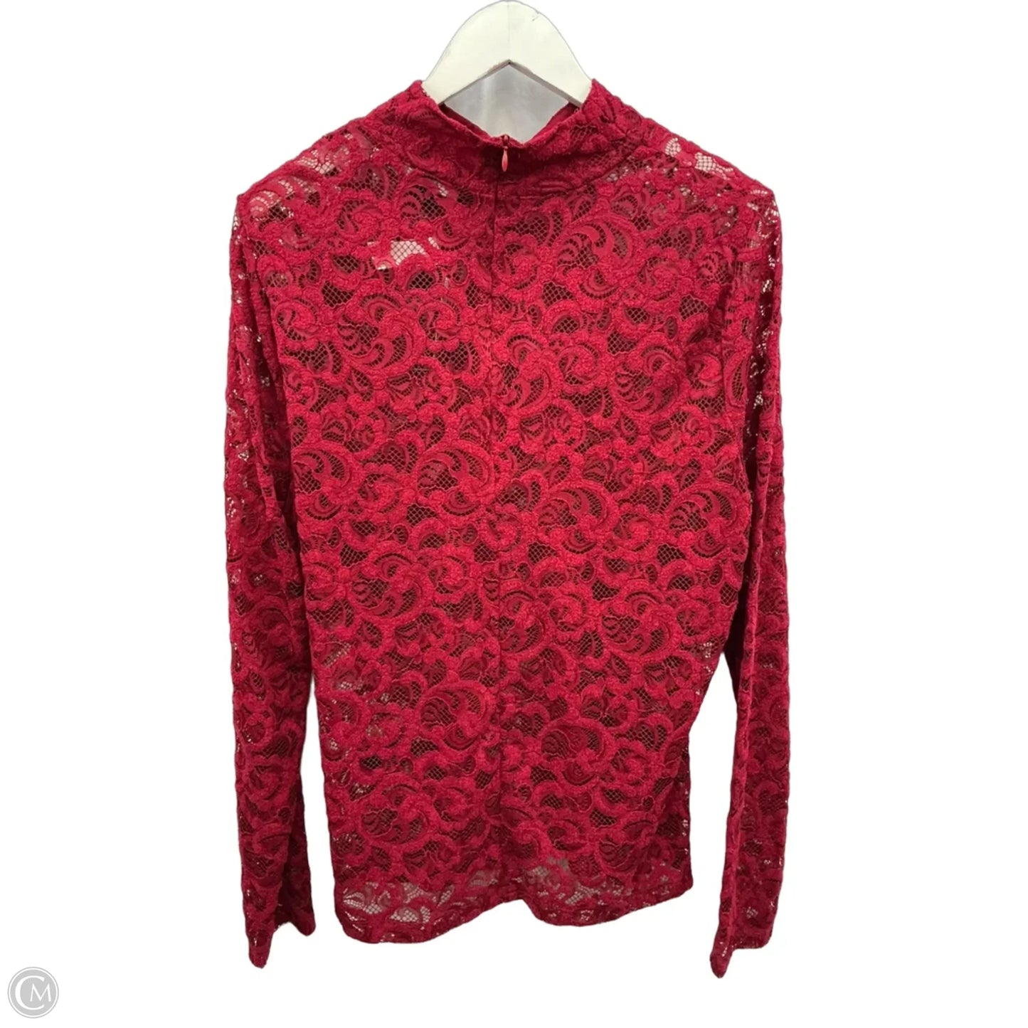 Top Long Sleeve By White House Black Market In Red, Size: Xl