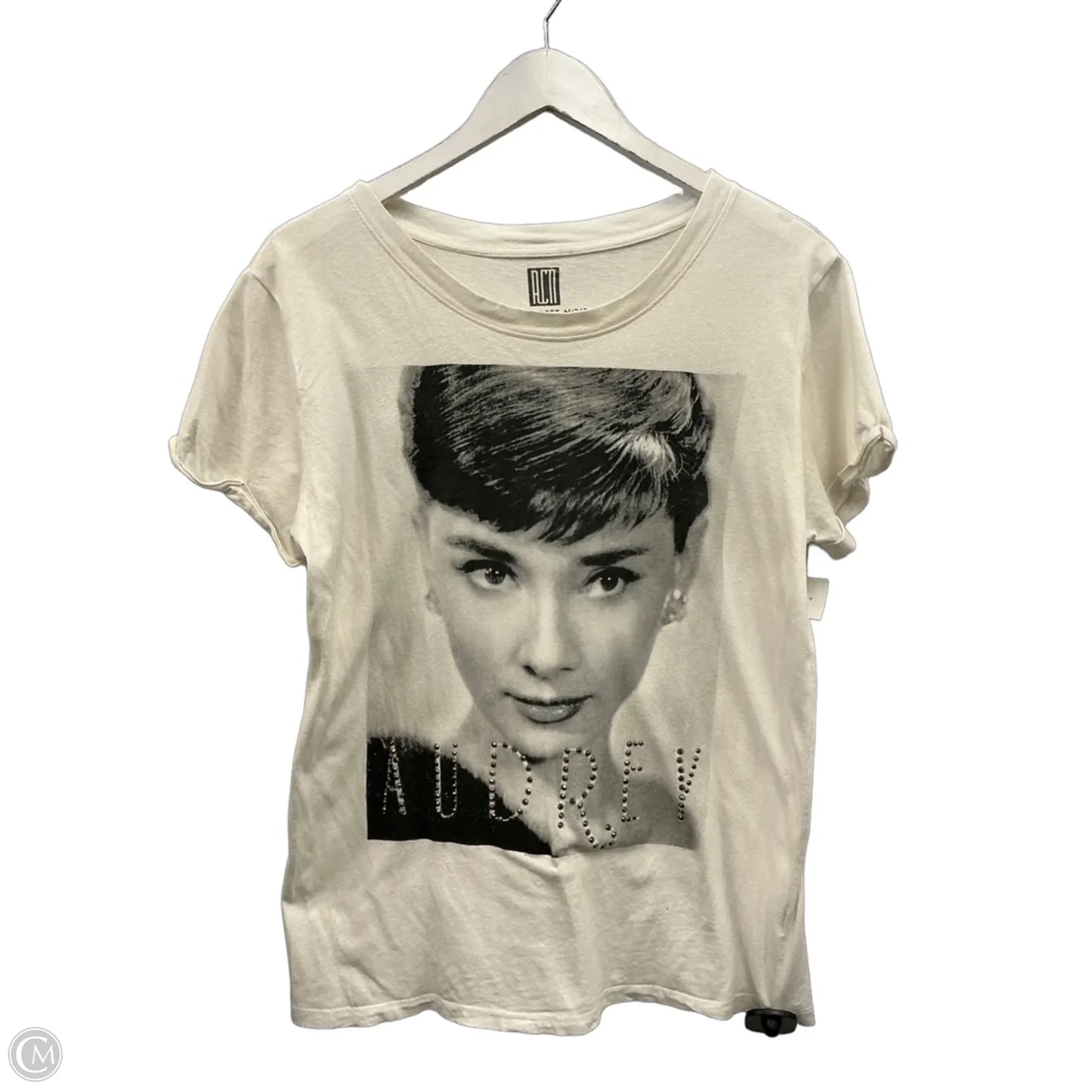 Top Short Sleeve By Clothes Mentor In White, Size: L