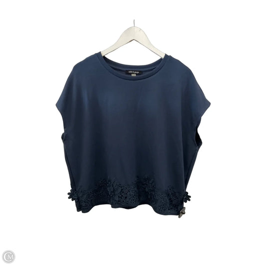 Top Short Sleeve By Cable And Gauge In Navy, Size: Xl
