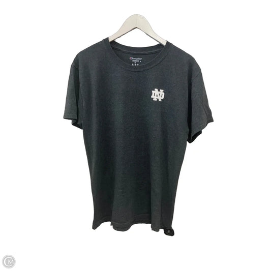 Athletic Top Short Sleeve By Champion In Grey, Size: M