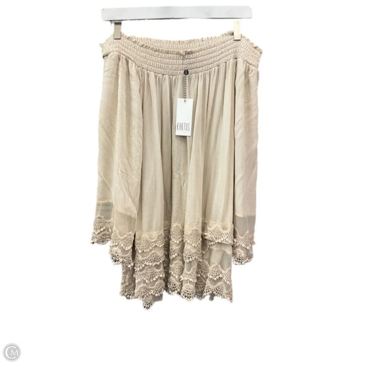 Top 3/4 Sleeve By Kaktus In Beige, Size: Xxl