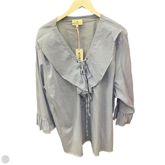 Top 3/4 Sleeve By Grand And Greene In Blue, Size: 3x