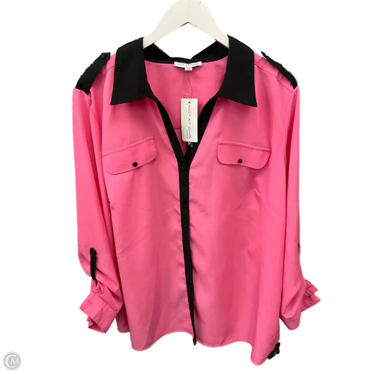 Top Long Sleeve By Notations In Pink, Size: 3x