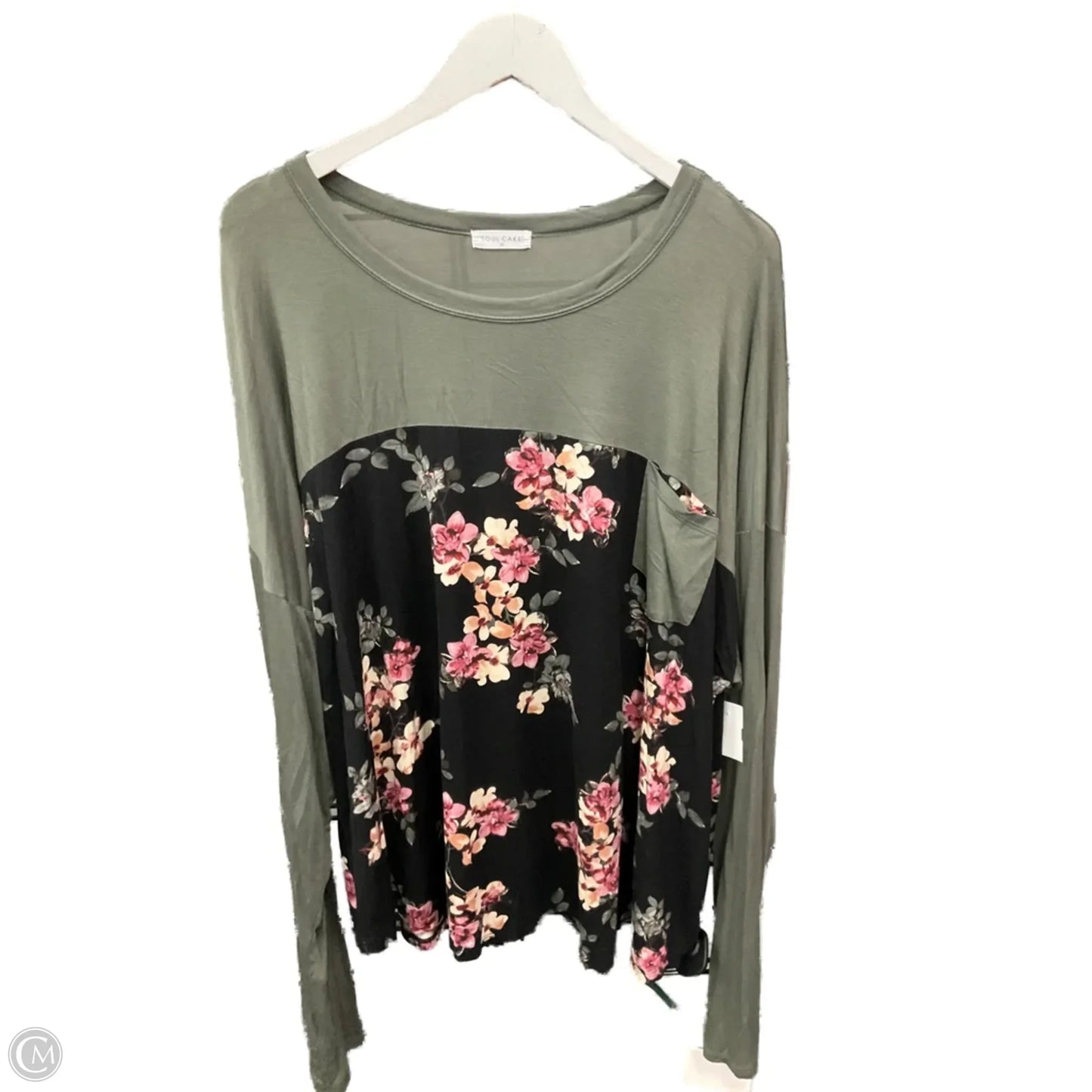 Top Long Sleeve By Clothes Mentor In Black & Green, Size: 3x