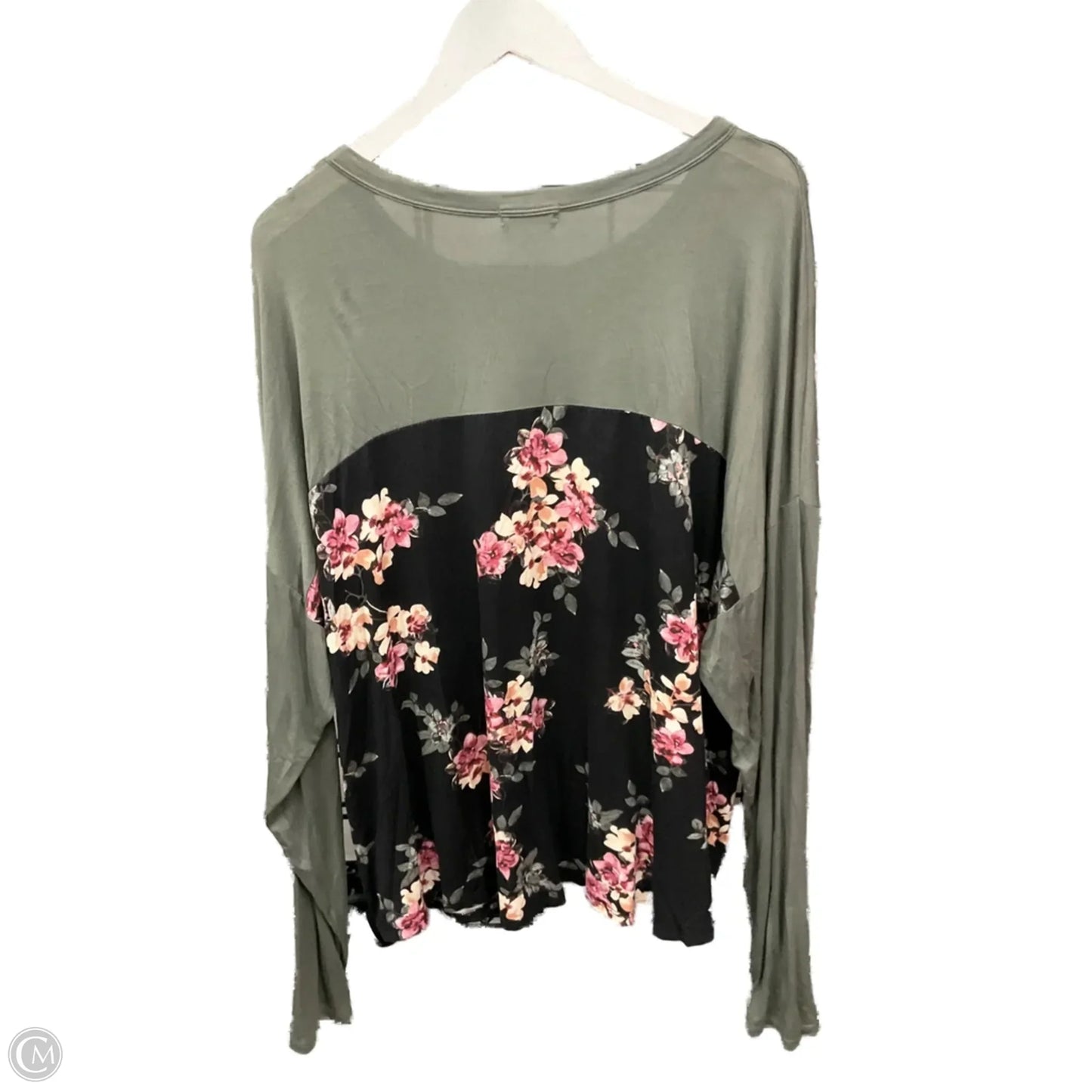 Top Long Sleeve By Clothes Mentor In Black & Green, Size: 3x