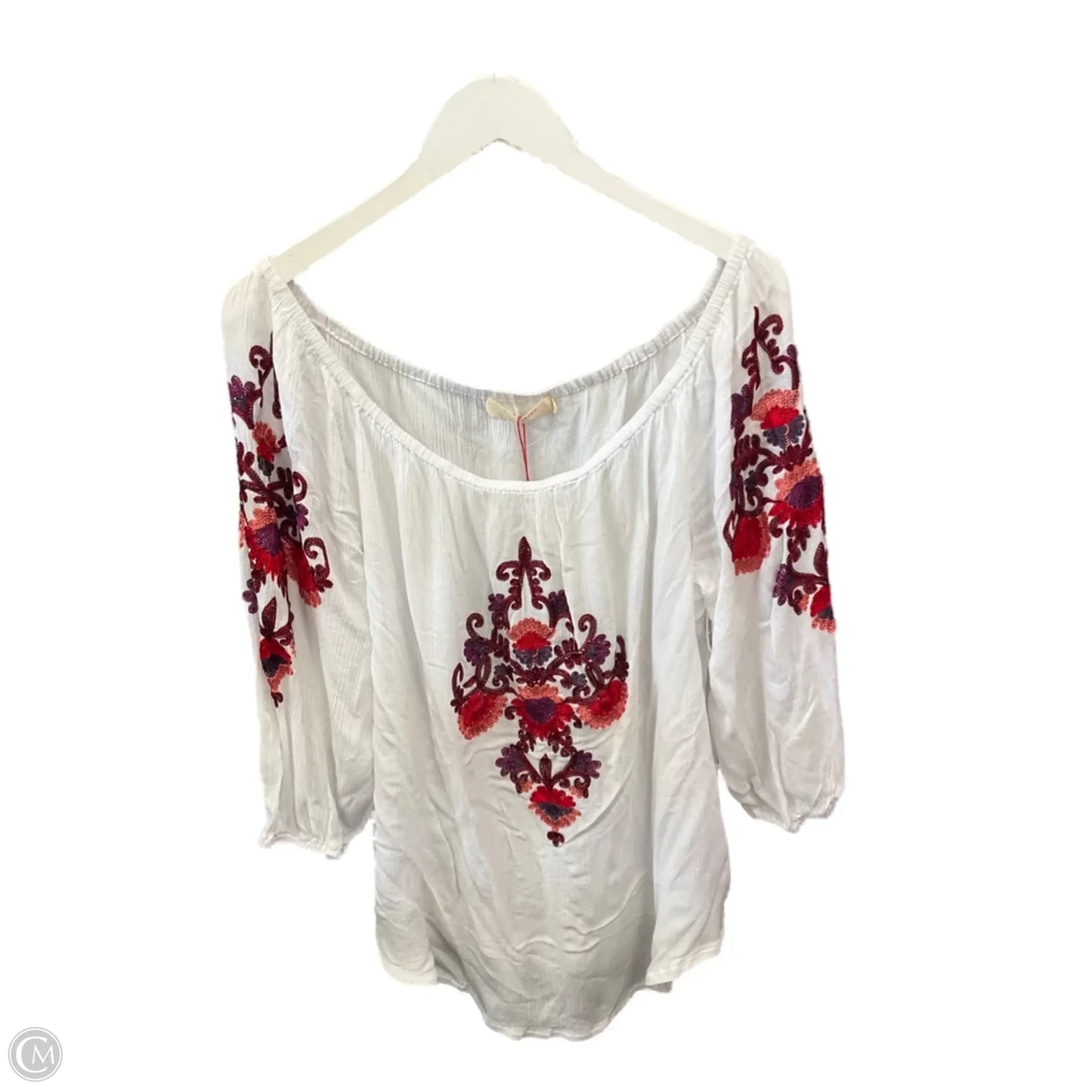 Top 3/4 Sleeve By Solitaire In White, Size: 2x