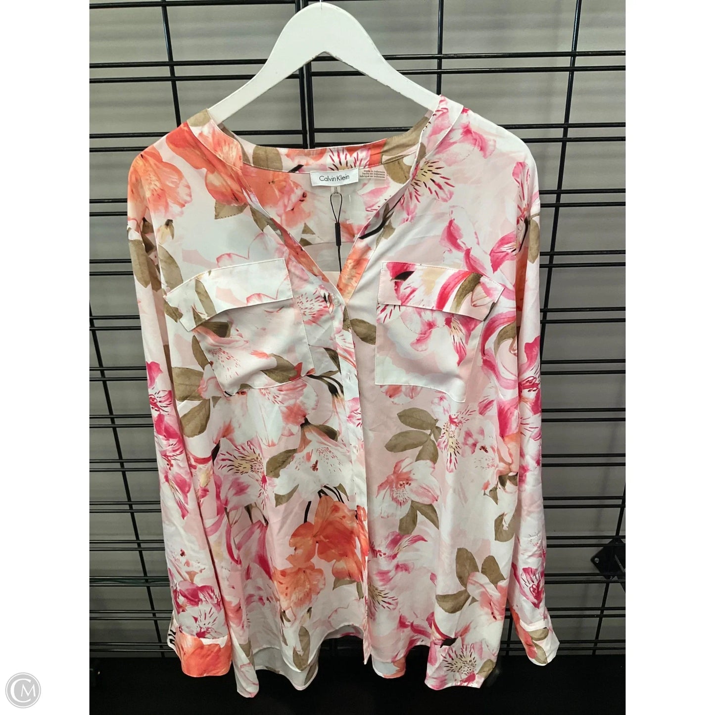 Top Long Sleeve By Calvin Klein In Pink, Size: 2x