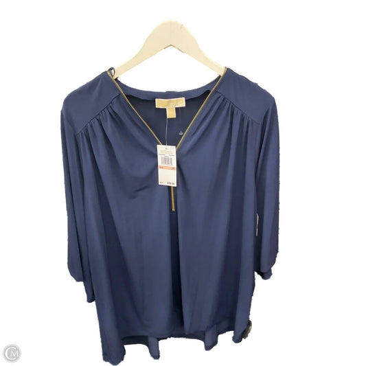 Top 3/4 Sleeve By Michael By Michael Kors In Navy, Size: 2x