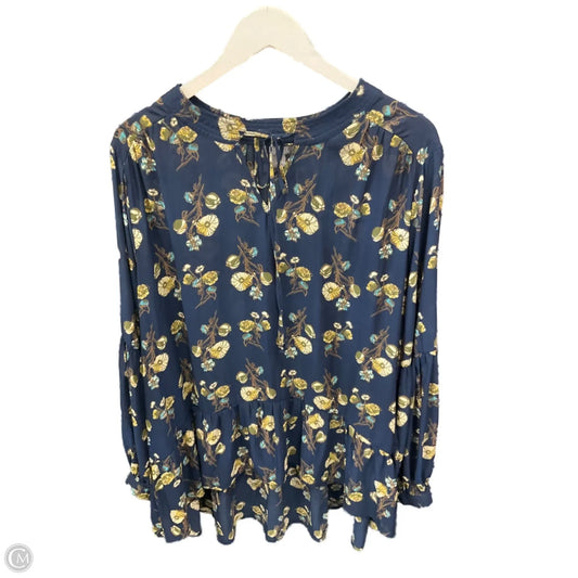 Top Long Sleeve By Falls Creek In Navy, Size: 2x