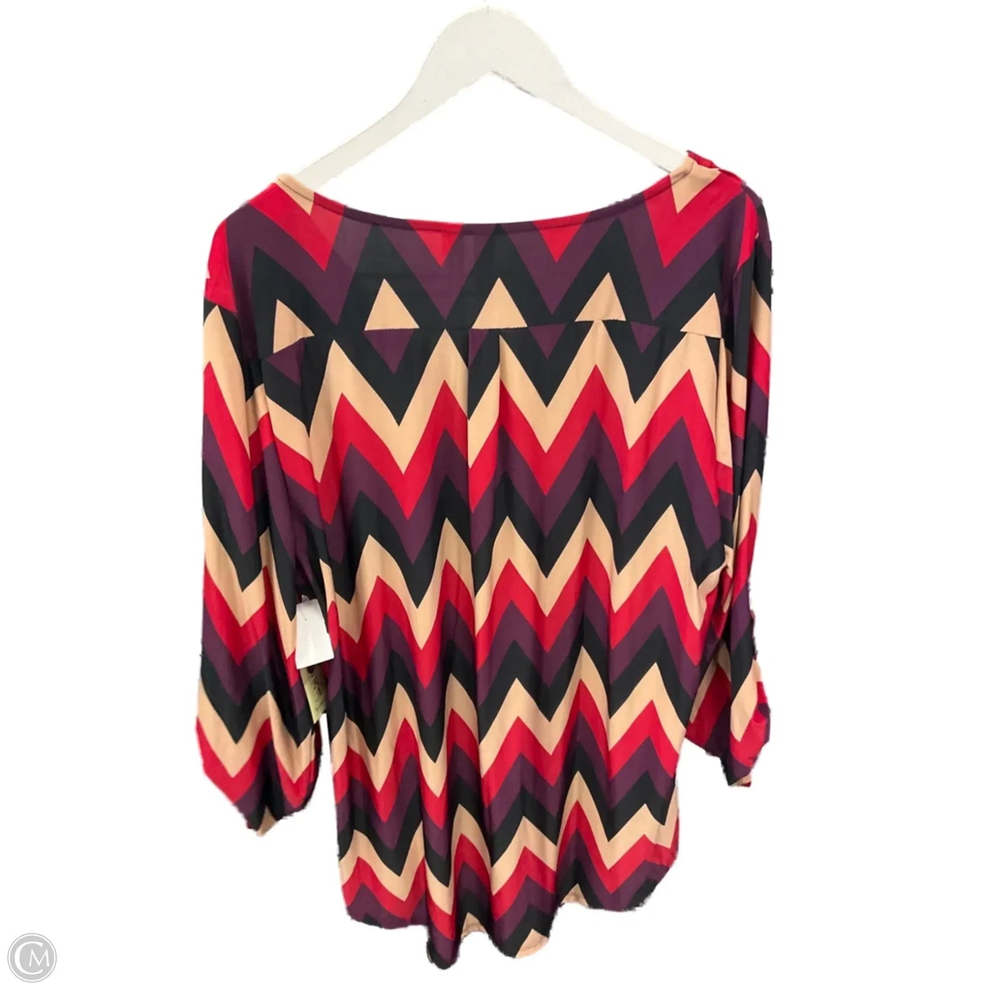 Top Long Sleeve By Tacera In Purple & Red, Size: 2x