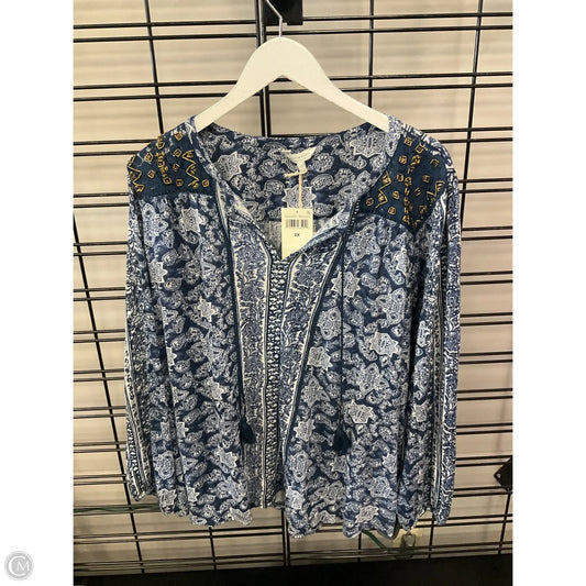 Top Long Sleeve By Lucky Brand In Blue, Size: 2x