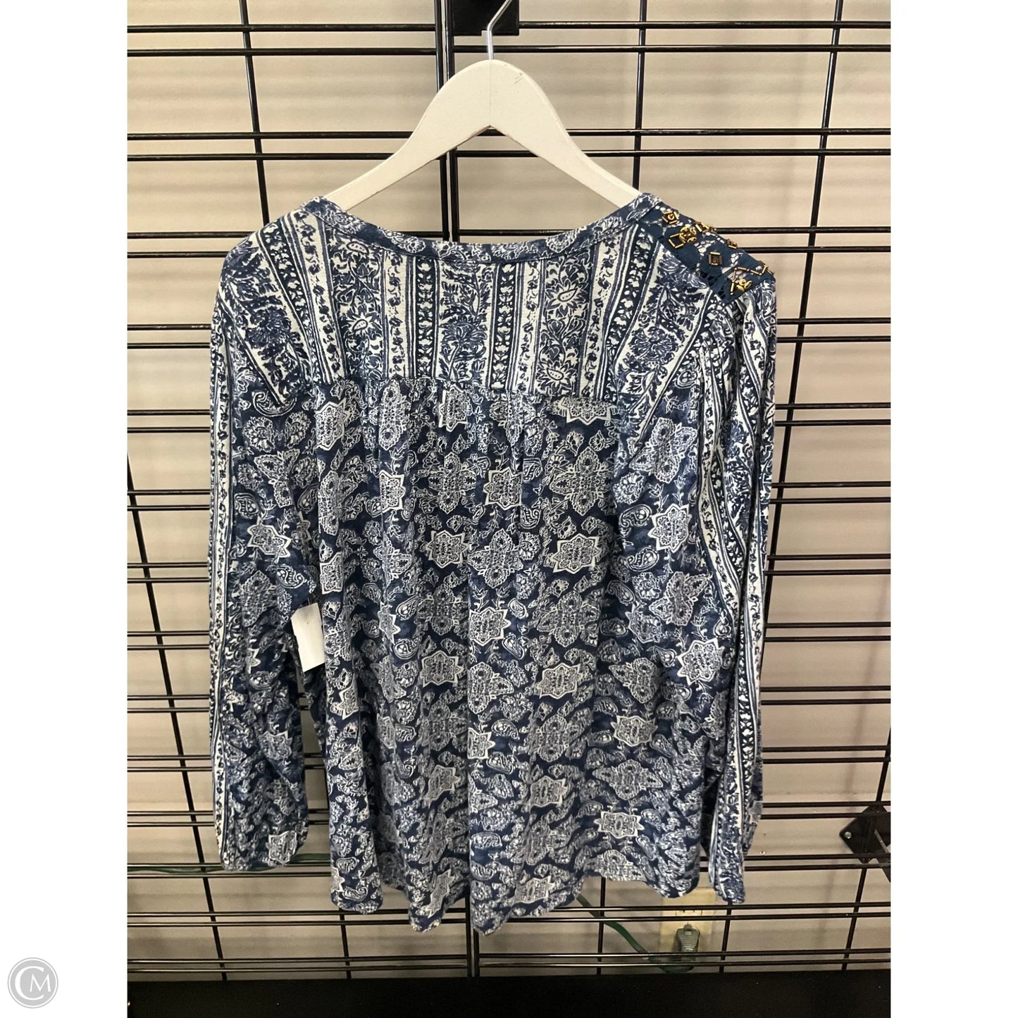 Top Long Sleeve By Lucky Brand In Blue, Size: 2x