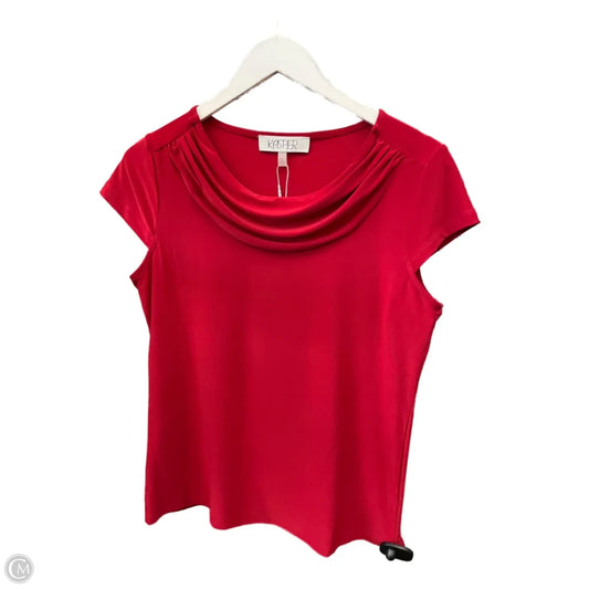 Top Short Sleeve By Kasper In Red, Size: S