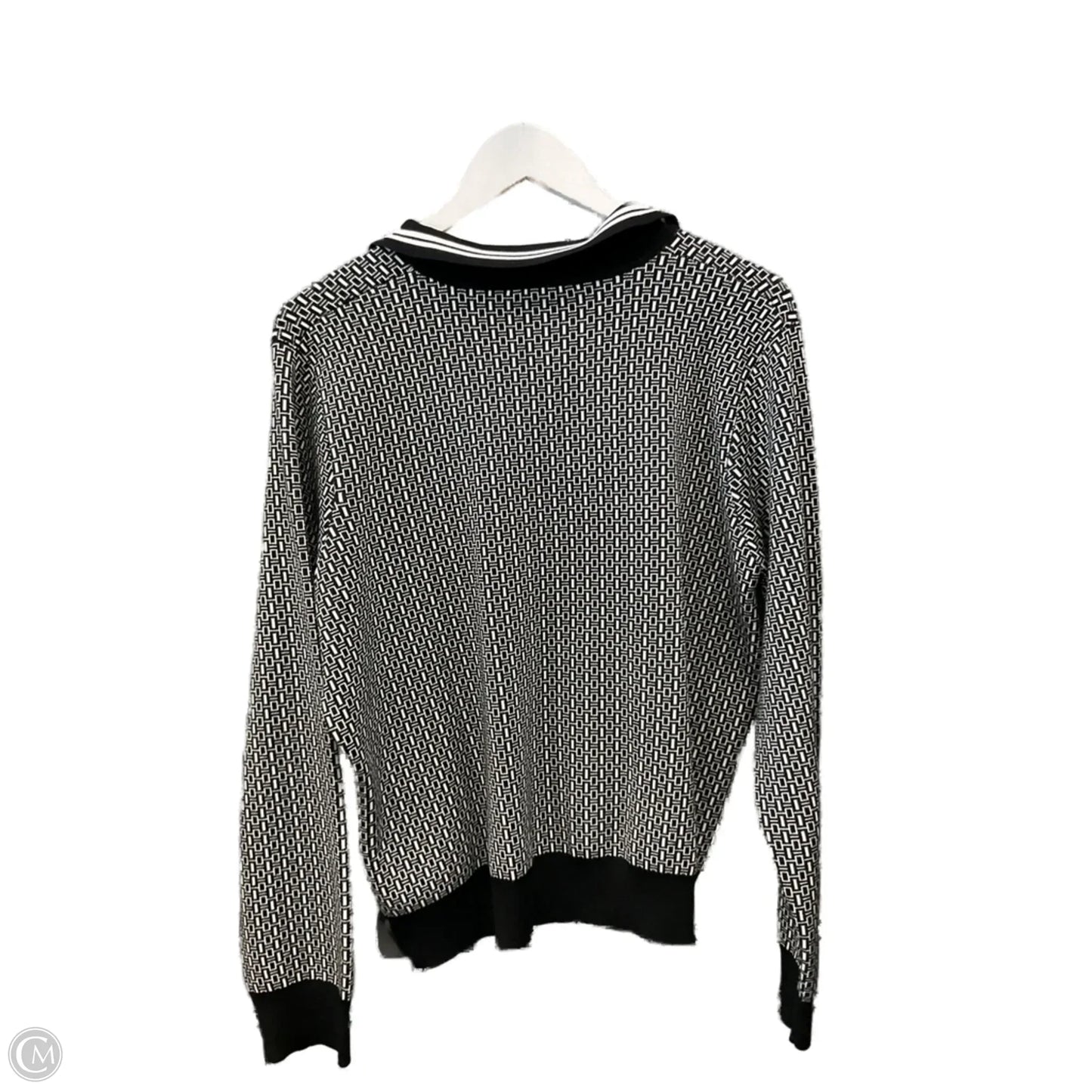 Sweater By Adrianna Papell In Black & White, Size: Xl