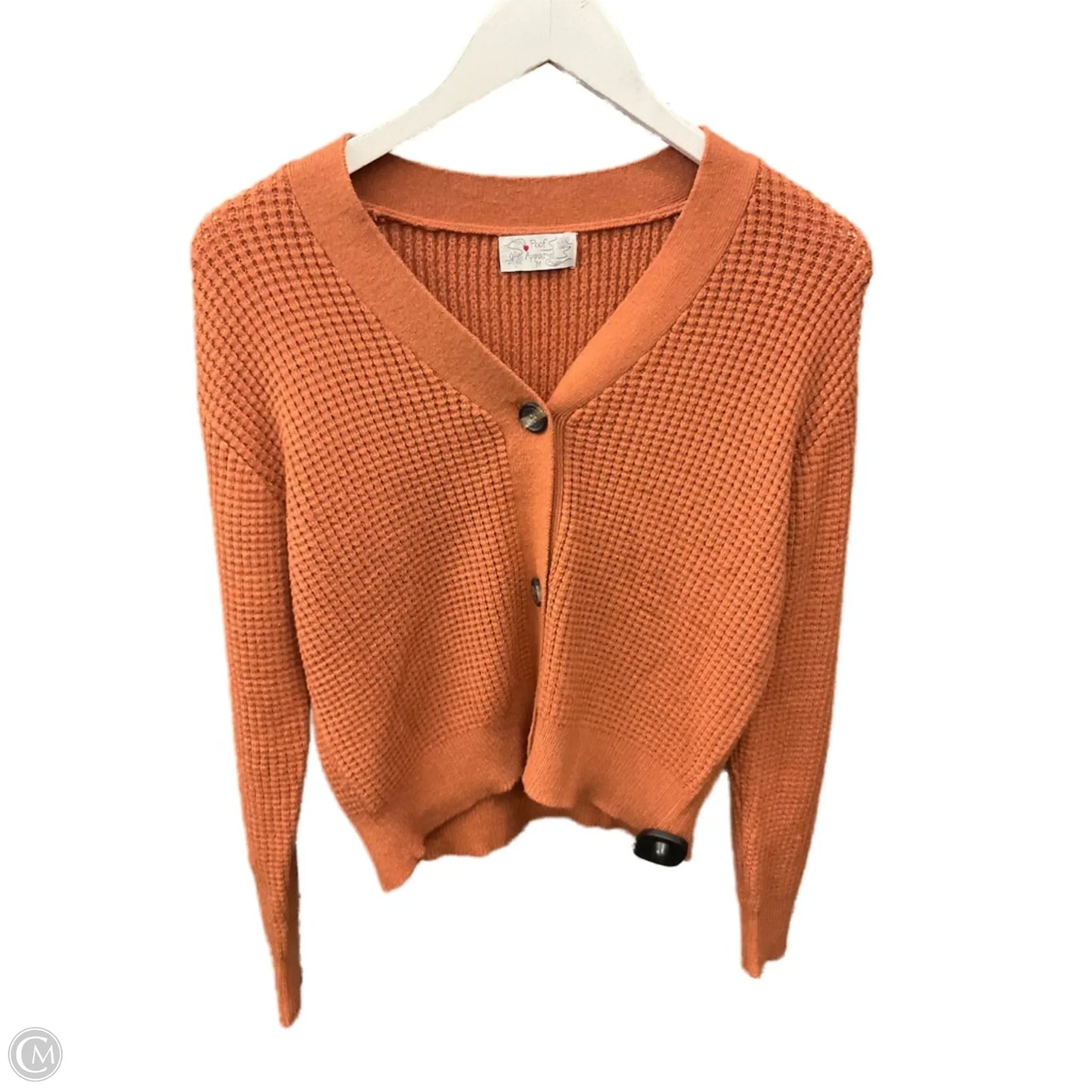 Sweater Cardigan By Poof In Orange, Size: M