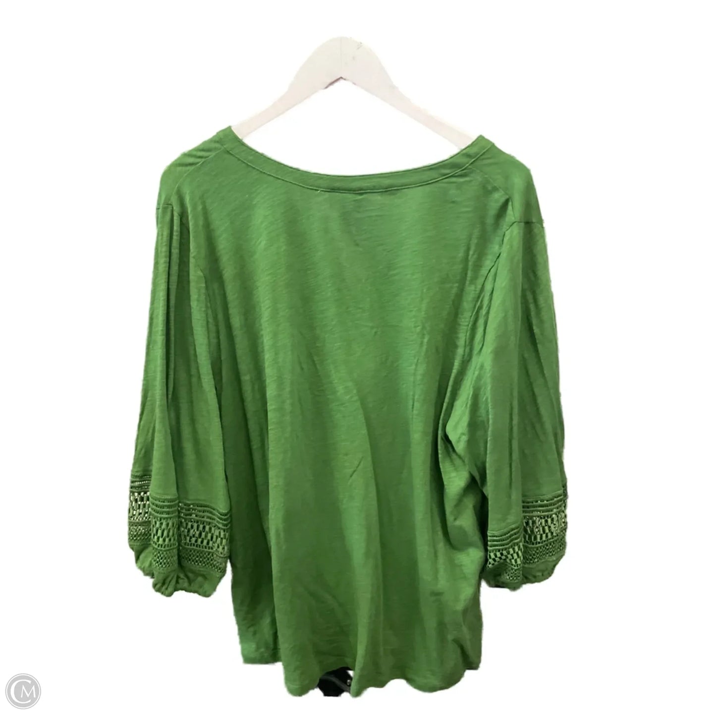 Top 3/4 Sleeve By Ava & Viv In Green, Size: 2x
