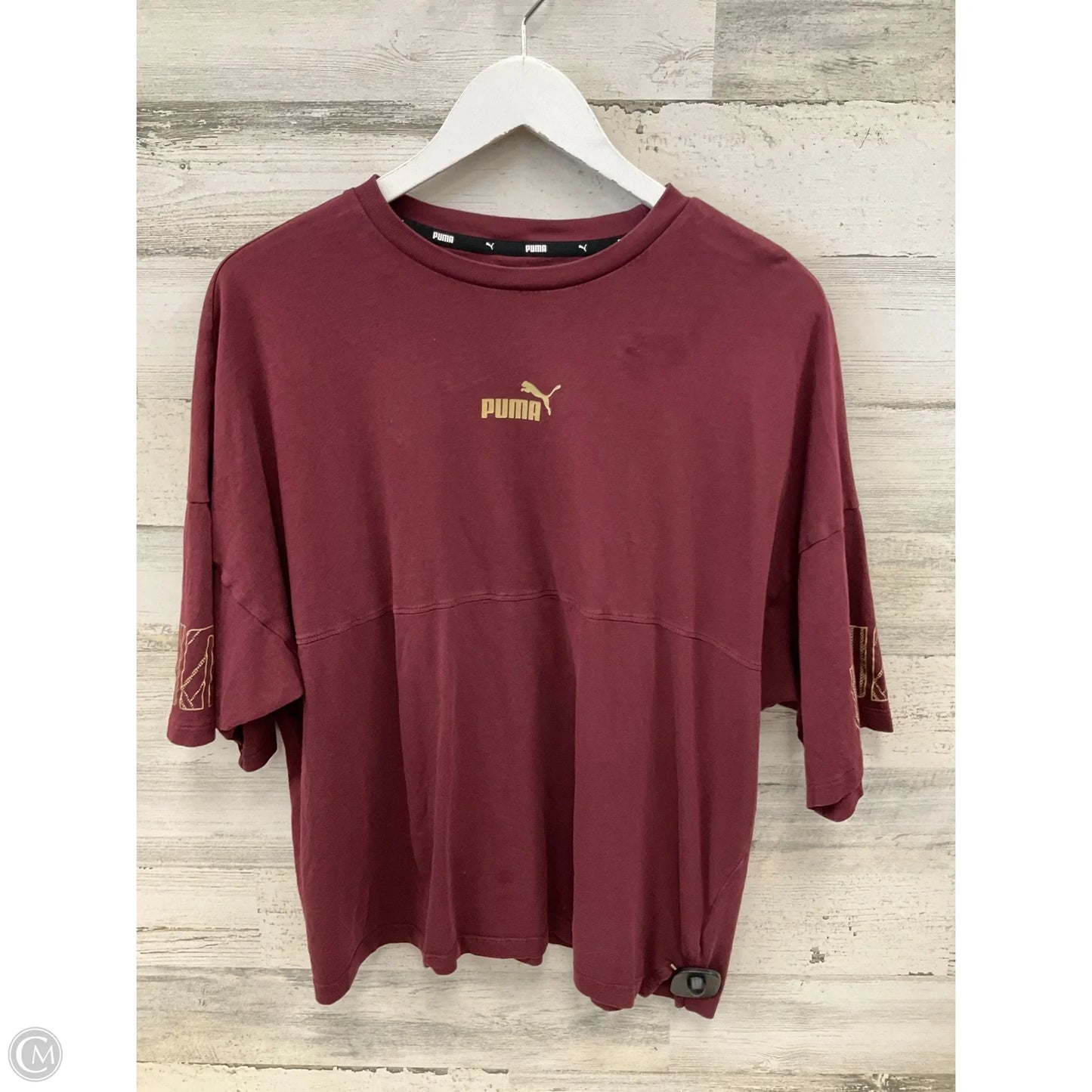Top Short Sleeve By Puma In Maroon, Size: Xl