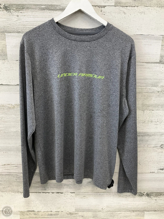 Top Long Sleeve By Under Armour In Grey, Size: Xl