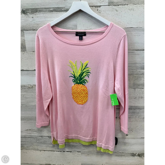 Sweater By Lands End In Pink, Size: Xl