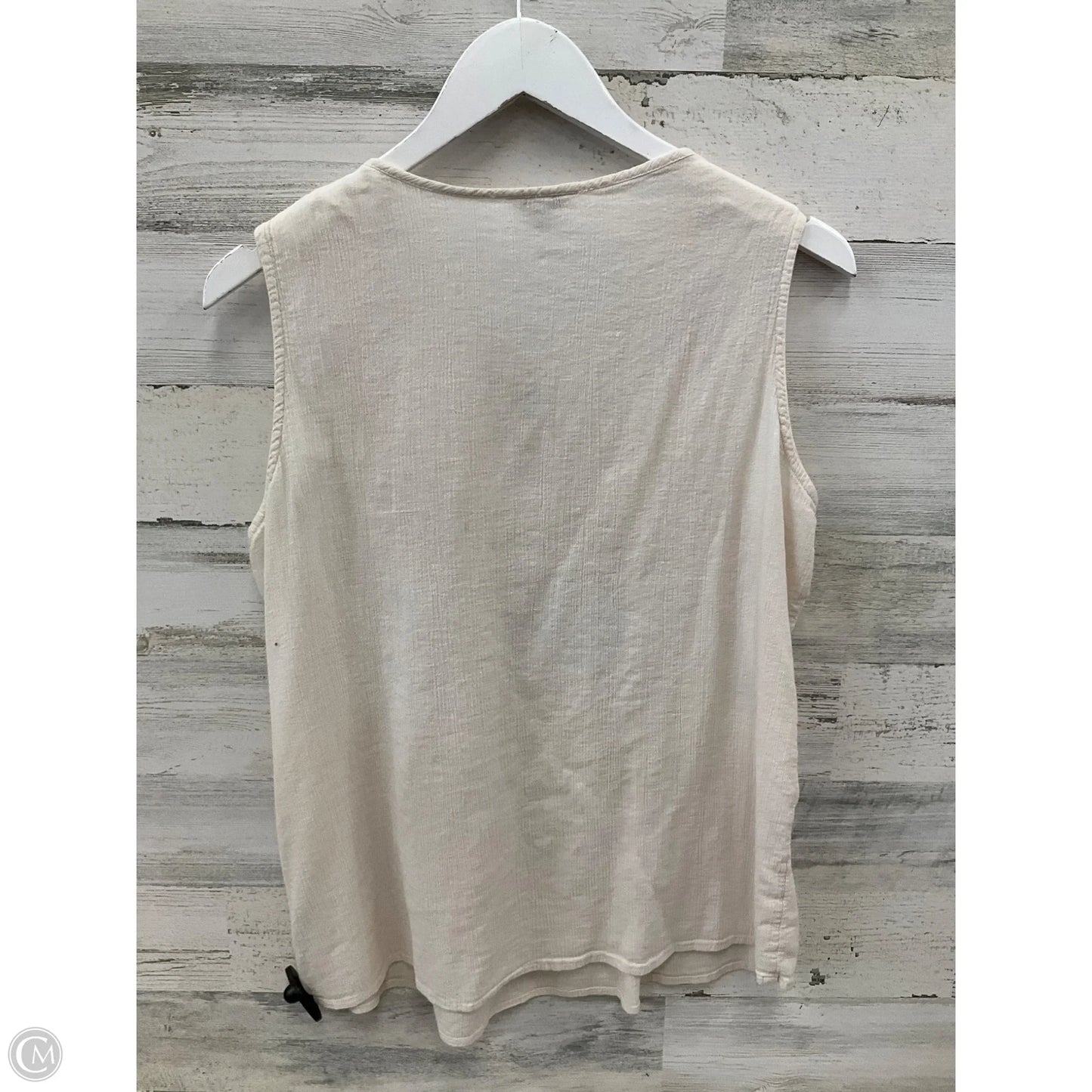 Top Sleeveless By Sonoma In Cream, Size: L