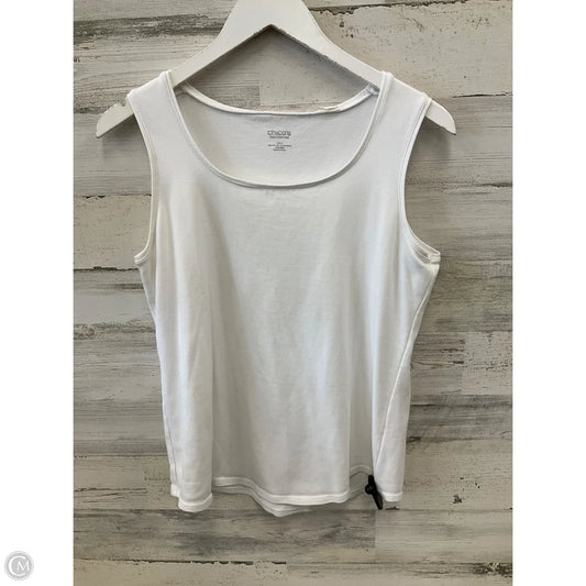 Top Sleeveless By Chicos In White, Size: L