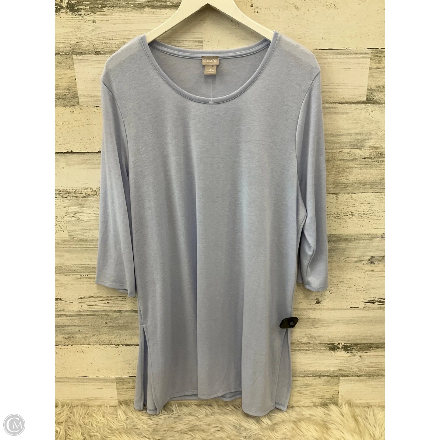 Tunic 3/4 Sleeve By Chicos In Blue, Size: 2x