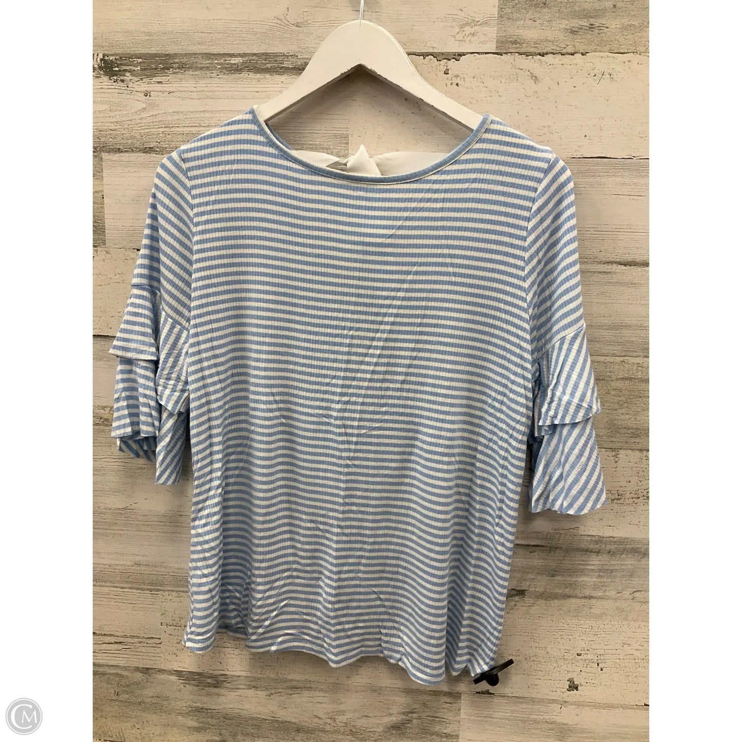 Top Short Sleeve By Blu Pepper In Blue, Size: L