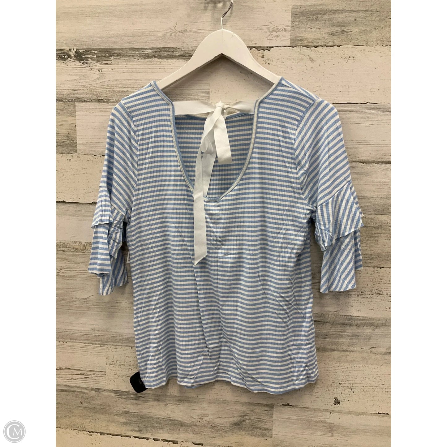 Top Short Sleeve By Blu Pepper In Blue, Size: L